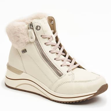 77-80 REMONTE ботм6 BEIGE КЖ танкетка шнурки опушка мех photo