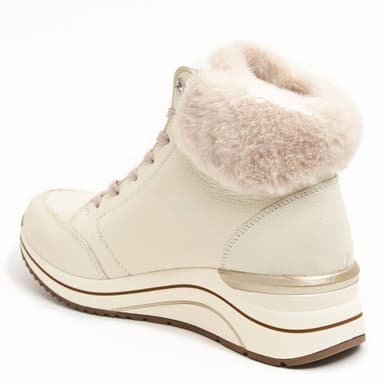 77-80 REMONTE ботм6 BEIGE КЖ танкетка шнурки опушка мех photo