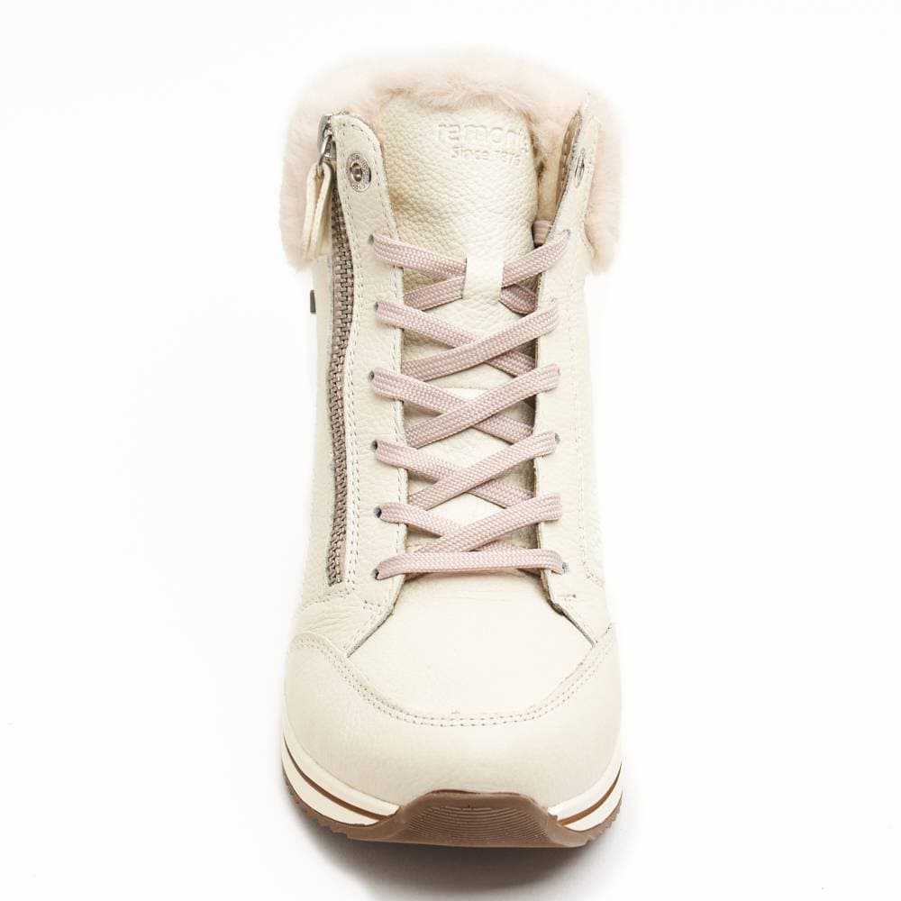 77-80 REMONTE ботм6 BEIGE КЖ танкетка шнурки опушка мех photo